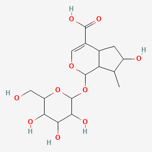 molecular formula C16H24O10 B15127566 6-Hydroxy-7-methyl-1-[3,4,5-trihydroxy-6-(hydroxymethyl)oxan-2-yl]oxy-1,4a,5,6,7,7a-hexahydrocyclopenta[c]pyran-4-carboxylic acid 