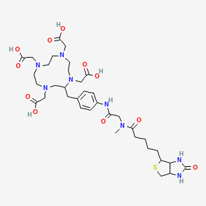 2-[4,7,10-tris(carboxymethyl)-6-[[4-[[2-[methyl-[5-(2-oxo-1,3,3a,4,6,6a-hexahydrothieno[3,4-d]imidazol-4-yl)pentanoyl]amino]acetyl]amino]phenyl]methyl]-1,4,7,10-tetrazacyclododec-1-yl]acetic acid