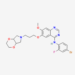 molecular formula C24H26BrFN4O4 B1512763 N-(4-bromo-2-fluorophenyl)-7-methoxy-6-(3-(tetrahydro-2H-[1,4]dioxino[2,3-c]pyrrol-6(3H)-yl)propoxy)quinazolin-4-amine 