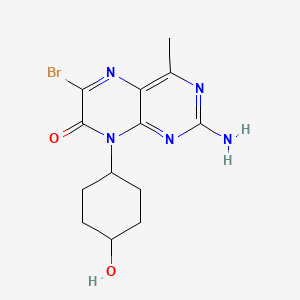 molecular formula C13H16BrN5O2 B15127637 2-Amino-6-bromo-8-(4-hydroxycyclohexyl)-4-methyl-pteridin-7-one 