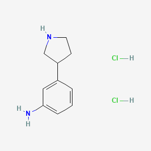 molecular formula C10H16Cl2N2 B1512764 3-(Pyrrolidin-3-yl)aniline dihydrochloride CAS No. 1203681-66-6
