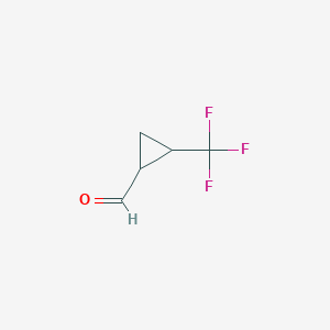 molecular formula C5H5F3O B15127641 Cyclopropanecarboxaldehyde, 2-(trifluoromethyl)- 