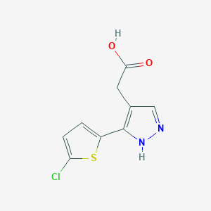 2-[3-(5-chlorothiophen-2-yl)-1H-pyrazol-4-yl]acetic acid