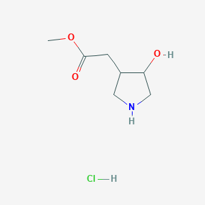 rac-methyl 2-[(3R,4S)-4-hydroxypyrrolidin-3-yl]acetate hydrochloride, trans