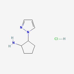 molecular formula C8H14ClN3 B15127727 rac-(1R,2S)-2-(1H-pyrazol-1-yl)cyclopentan-1-amine hydrochloride, cis 