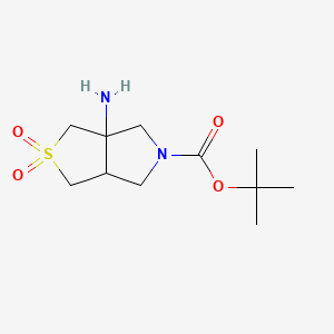 molecular formula C11H20N2O4S B15127778 rac-tert-butyl (3aR,6aS)-3a-amino-2,2-dioxo-hexahydro-1H-2lambda6-thieno[3,4-c]pyrrole-5-carboxylate, trans 