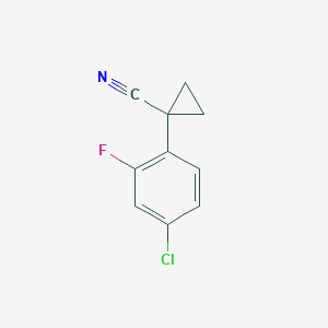 molecular formula C10H7ClFN B15127812 1-(4-Chloro-2-fluorophenyl)cyclopropane-1-carbonitrile 