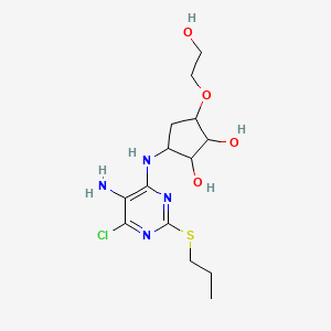 molecular formula C14H23ClN4O4S B15127817 3-[(5-Amino-6-chloro-2-propylsulfanylpyrimidin-4-yl)amino]-5-(2-hydroxyethoxy)cyclopentane-1,2-diol 