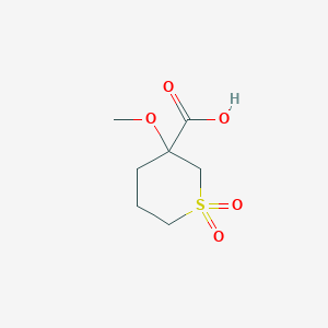 molecular formula C7H12O5S B15127849 3-Methoxy-1,1-dioxo-1lambda6-thiane-3-carboxylic acid 