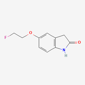 molecular formula C10H10FNO2 B15127881 5-(2-Fluoroethoxy)-2,3-dihydro-1H-indol-2-one 