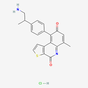 9-[4-(1-Aminopropan-2-yl)phenyl]-6-methylthieno[2,3-c]quinoline-4,8-dione hydrochloride