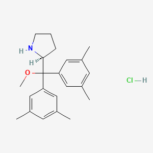 molecular formula C22H30ClNO B1512794 (2S)-2-[Bis(3,5-dimethylphenyl)-methoxymethyl]pyrrolidine;hydrochloride CAS No. 948595-07-1