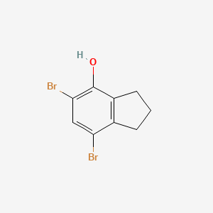 molecular formula C9H8Br2O B15127954 5,7-Dibromo-2,3-dihydro-1H-inden-4-ol 