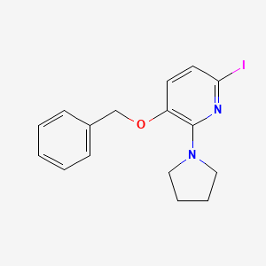 molecular formula C16H17IN2O B15127957 3-(Benzyloxy)-6-iodo-2-(pyrrolidin-1-yl)pyridine 