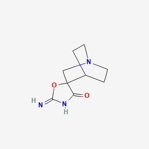 molecular formula C9H13N3O2 B15128021 2-Iminospiro[1,3-oxazolidine-5,3'-1-azabicyclo[2.2.2]octane]-4-one 