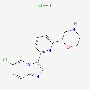 molecular formula C16H16Cl2N4O B15128024 2-(6-(6-Chloroimidazo[1,2-a]pyridin-3-yl)pyridin-2-yl)morpholine hydrochloride 