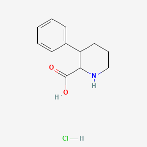 molecular formula C12H16ClNO2 B15128037 rac-(2R,3S)-3-phenylpiperidine-2-carboxylic acid hydrochloride, trans 