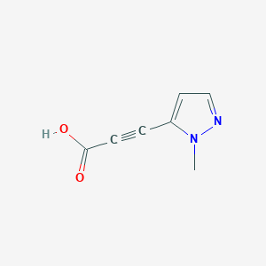 molecular formula C7H6N2O2 B15128061 3-(1-methyl-1H-pyrazol-5-yl)prop-2-ynoic acid 