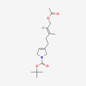 molecular formula C17H27NO4 B15128094 tert-butyl (E)-3-(5-acetoxy-3-methylpent-3-en-1-yl)-2,5-dihydro-1H-pyrrole-1-carboxylate 