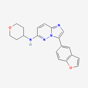 molecular formula C19H18N4O2 B15128174 3-(1-benzofuran-5-yl)-N-(oxan-4-yl)imidazo[1,2-b]pyridazin-6-amine 