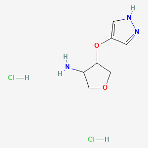 molecular formula C7H13Cl2N3O2 B15128192 rac-(3R,4R)-4-(1H-pyrazol-4-yloxy)oxolan-3-amine dihydrochloride, cis 