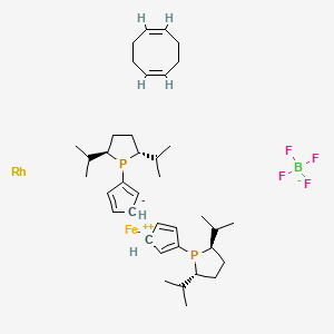molecular formula C38H60BF4FeP2Rh- B1512821 (1Z,5Z)-Cycloocta-1,5-diene;(2R,5R)-1-cyclopenta-1,4-dien-1-yl-2,5-di(propan-2-yl)phospholane;iron(2+);rhodium;tetrafluoroborate CAS No. 849773-97-3