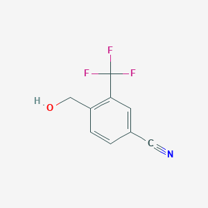 molecular formula C9H6F3NO B15128217 4-(Hydroxymethyl)-3-(trifluoromethyl)benzonitrile 