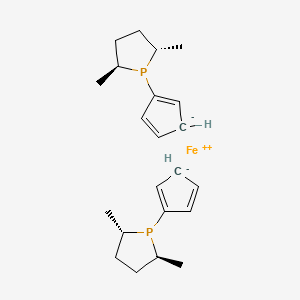 molecular formula C22H32FeP2 B1512823 Iron(2+) bis{1-[(2S,5S)-2,5-dimethylphospholan-1-yl]cyclopenta-2,4-dien-1-ide} CAS No. 162412-87-5