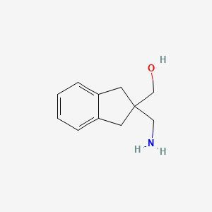 molecular formula C11H15NO B15128285 [2-(Aminomethyl)-2,3-dihydro-1H-inden-2-YL]methanol 