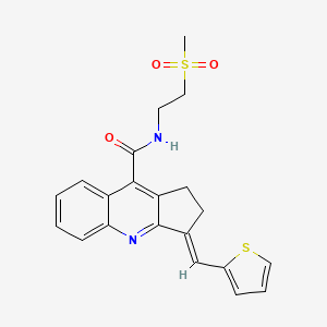 N-(2-Methanesulfonylethyl)-3-(thiophen-2-ylmethylidene)-1H,2H,3H-cyclopenta[b]quinoline-9-carboxamide