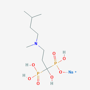 molecular formula C9H22NNaO7P2 B15128327 Sodium hydrogen (1-hydroxy-3-(isopentyl(methyl)amino)-1-phosphonopropyl)phosphonate 