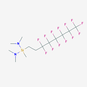 molecular formula C13H19F13N2Si B15128339 N,N,N',N',1-Pentamethyl-1-(3,3,4,4,5,5,6,6,7,7,8,8,8-tridecafluorooctyl)silanediamine CAS No. 879881-65-9