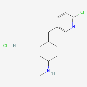 molecular formula C13H20Cl2N2 B15128340 4-((6-chloropyridin-3-yl)methyl)-N-methylcyclohexan-1-amine hydrochloride 