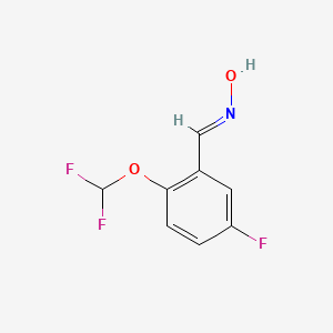 molecular formula C8H6F3NO2 B15128384 N-{[2-(difluoromethoxy)-5-fluorophenyl]methylidene}hydroxylamine 