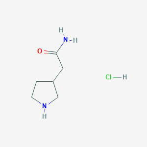 molecular formula C6H13ClN2O B15128413 2-(Pyrrolidin-3-yl)acetamide hydrochloride 