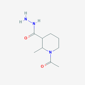 molecular formula C9H17N3O2 B15128438 1-Acetyl-2-methylpiperidine-3-carbohydrazide 