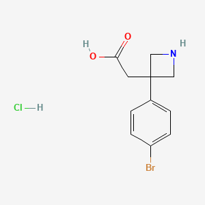 molecular formula C11H13BrClNO2 B15128439 2-[3-(4-Bromophenyl)azetidin-3-yl]acetic acid hydrochloride 