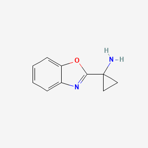 molecular formula C10H10N2O B15128449 1-(Benzo[d]oxazol-2-yl)cyclopropanamine 