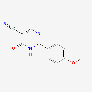 molecular formula C12H9N3O2 B15128454 2-(4-Methoxyphenyl)-6-oxo-1,6-dihydropyrimidine-5-carbonitrile 