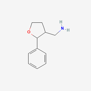 molecular formula C11H15NO B15128476 (2-Phenyloxolan-3-yl)methanamine CAS No. 1334149-17-5