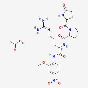 molecular formula C25H36N8O9 B15128499 pGlu-Pro-Arg-MNA monoacetate 