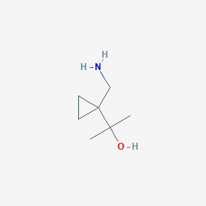 molecular formula C7H15NO B15128541 2-[1-(Aminomethyl)cyclopropyl]propan-2-ol 