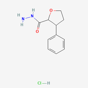 molecular formula C11H15ClN2O2 B15128548 3-Phenyloxolane-2-carbohydrazide hydrochloride 