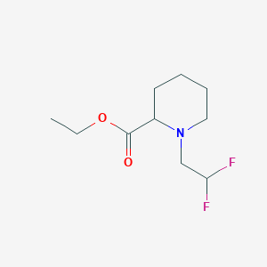 molecular formula C10H17F2NO2 B15128549 rac-ethyl (2R)-1-(2,2-difluoroethyl)piperidine-2-carboxylate 