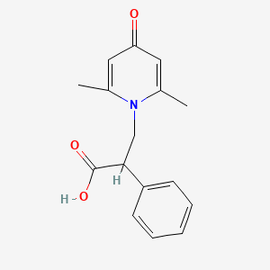 molecular formula C16H17NO3 B15128557 3-(2,6-Dimethyl-4-oxo-1,4-dihydropyridin-1-yl)-2-phenylpropanoic acid 