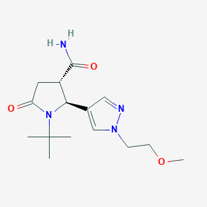 molecular formula C15H24N4O3 B15128564 rac-(2R,3R)-1-tert-butyl-2-[1-(2-methoxyethyl)-1H-pyrazol-4-yl]-5-oxopyrrolidine-3-carboxamide, trans 