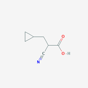 molecular formula C7H9NO2 B15128634 2-Cyano-3-cyclopropylpropanoic acid 