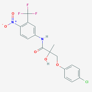 molecular formula C17H14ClF3N2O5 B15128637 3-(4-chlorophenoxy)-2-hydroxy-2-methyl-N-[4-nitro-3-(trifluoromethyl)phenyl]propanamide 