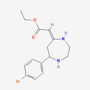 molecular formula C15H19BrN2O2 B15128687 ethyl (E)-2-(7-(4-bromophenyl)-1,4-diazepan-5-ylidene)acetate 