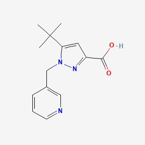 molecular formula C14H17N3O2 B15128700 5-tert-Butyl-1-(pyridin-3-ylmethyl)-1H-pyrazole-3-carboxylic acid 